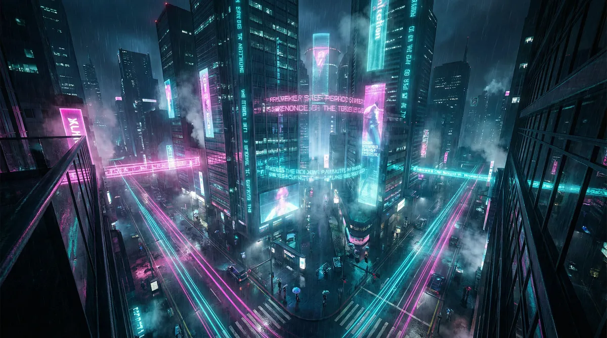 国产精品嫩草影院在线观看 竖屏短剧平台首页背景 - 赛博朋克都市夜景